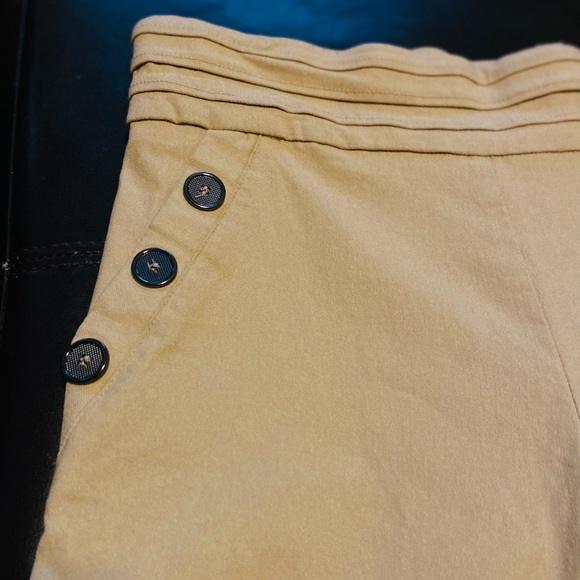 Joe B Beige Straight Leg Pants with Scrunched Top and Side Buttons - Picture 5 of 12